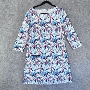 Cabana Life Dress‎ Medium Sailboat Nautical Resort Boat Marine Beach Vacation